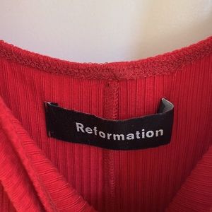 Reformation Red Jumpsuit
